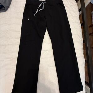 Figs Black Joggers with Gray Drawstring